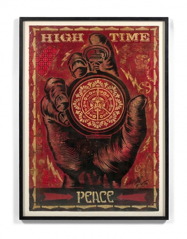 High time for peace stencil by Shepard Fairey