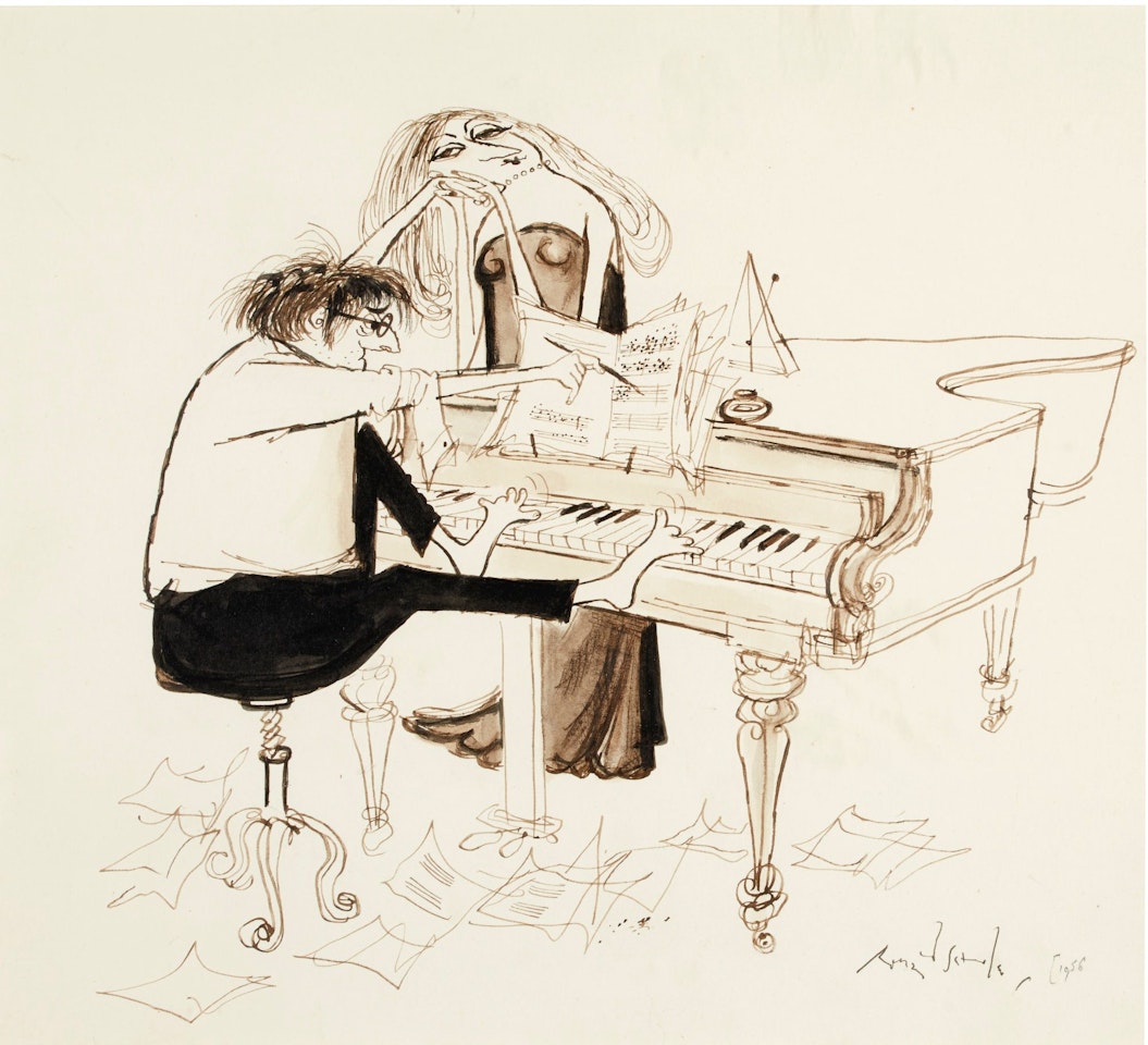 IF MUSIC BE THE FOOD OF LOVE... by Ronald Searle