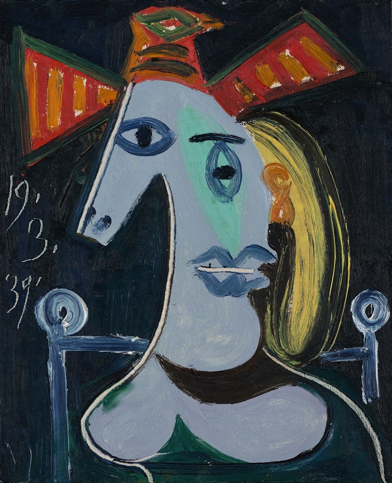 TÊTE DE FEMME AU CHAPEAU ORANGE by Pablo Picasso