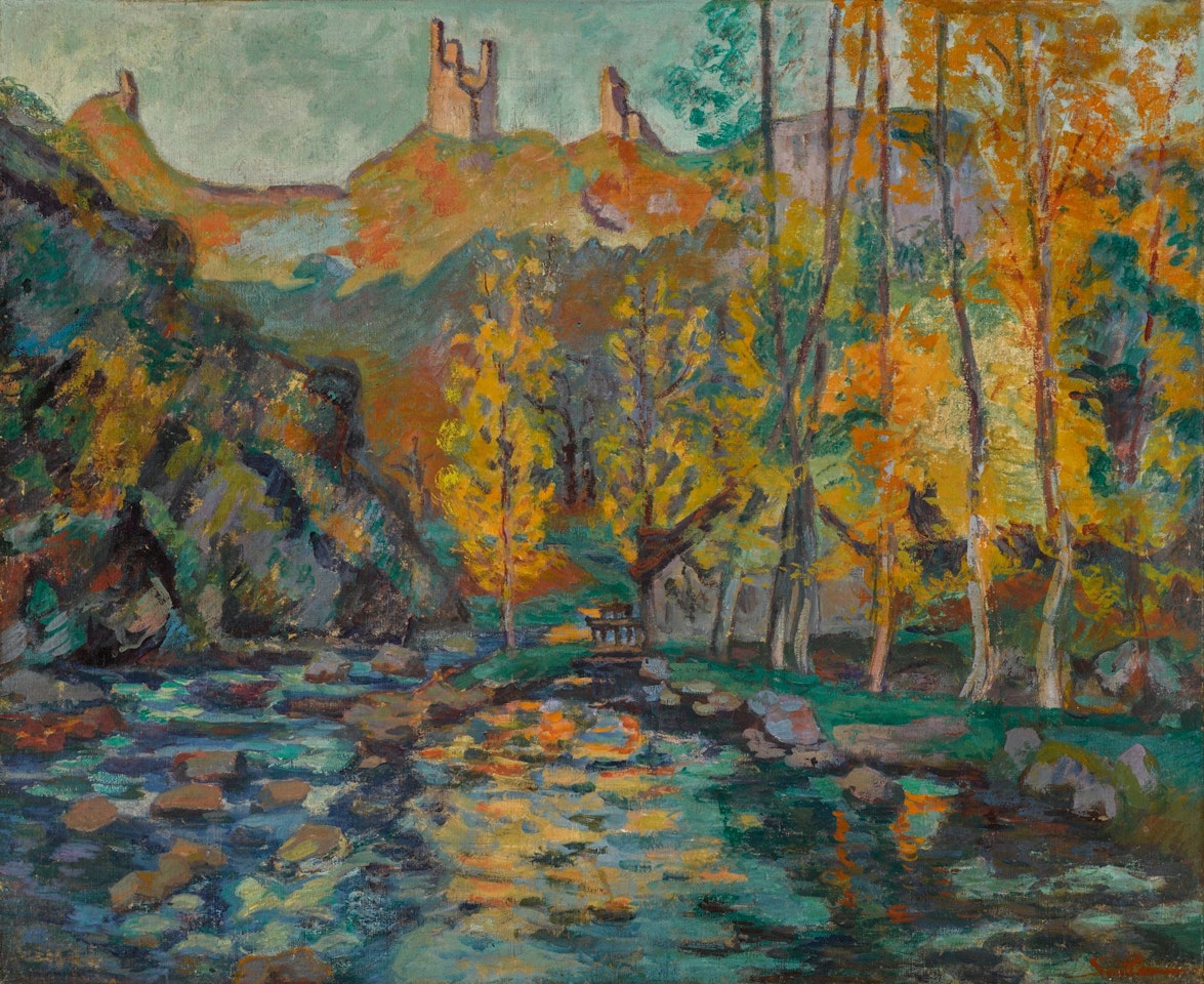 LE MOULIN BRIGAND ET LES RUINES DU CHÂTEAU DE CROZANT by Armand Guillaumin