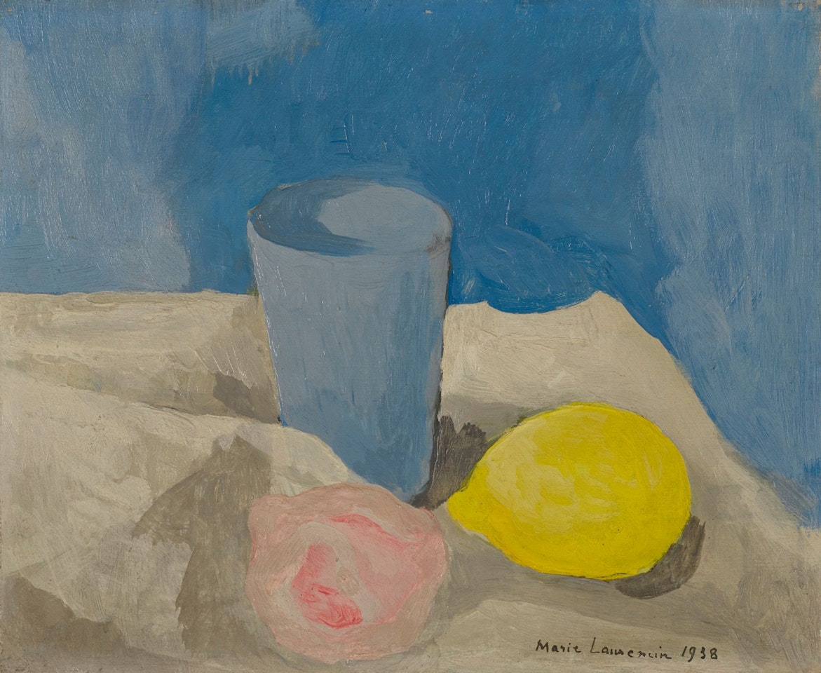 NATURE MORTE AU GOBLET ET AU CITRON by Marie Laurencin