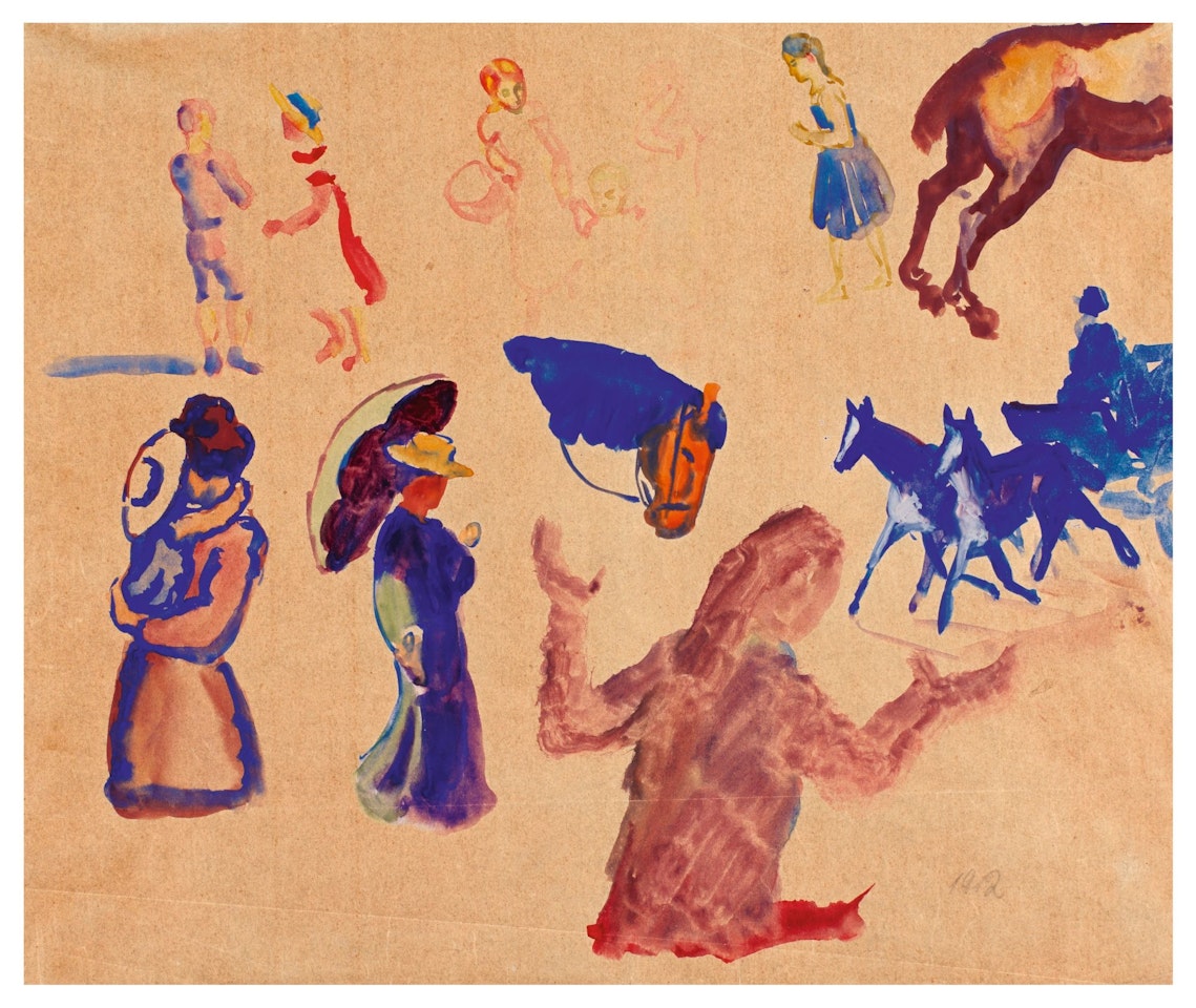 STUDIENBLATT II (STUDY SHEET II) by August Macke