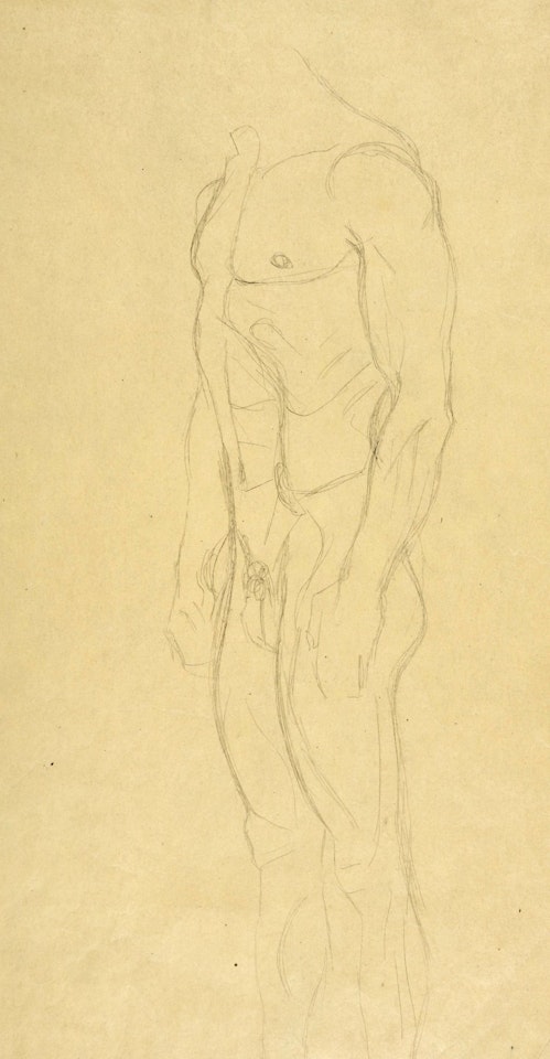 MÄNNERAKT OHNE KOPF NACH LINKS STEHEND (STANDING NUDE MALE TORSO) by Gustav Klimt