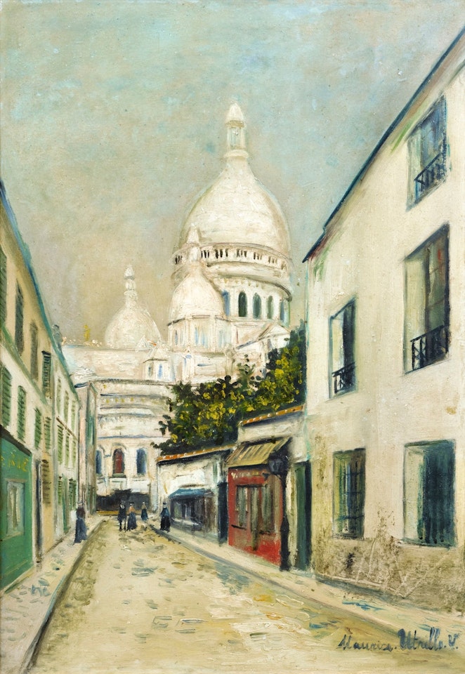 RUE CHEVALIER DE LA BARRE, MONTMARTRE by Maurice Utrillo