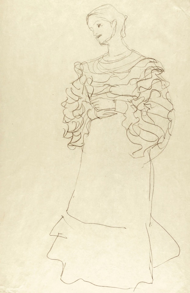 BILDNIS MAGDA MAUTNER-MARKHOF - STUDIE (PORTRAIT OF MAGDA MAUTNER-MARKHOF - STUDY) by Gustav Klimt