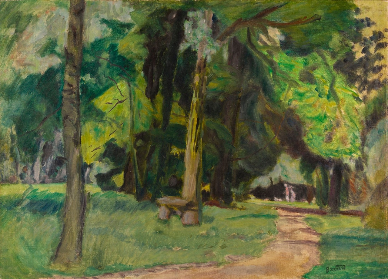PROMENADE AU BOIS, BANC DANS UN PARC by Pierre Bonnard
