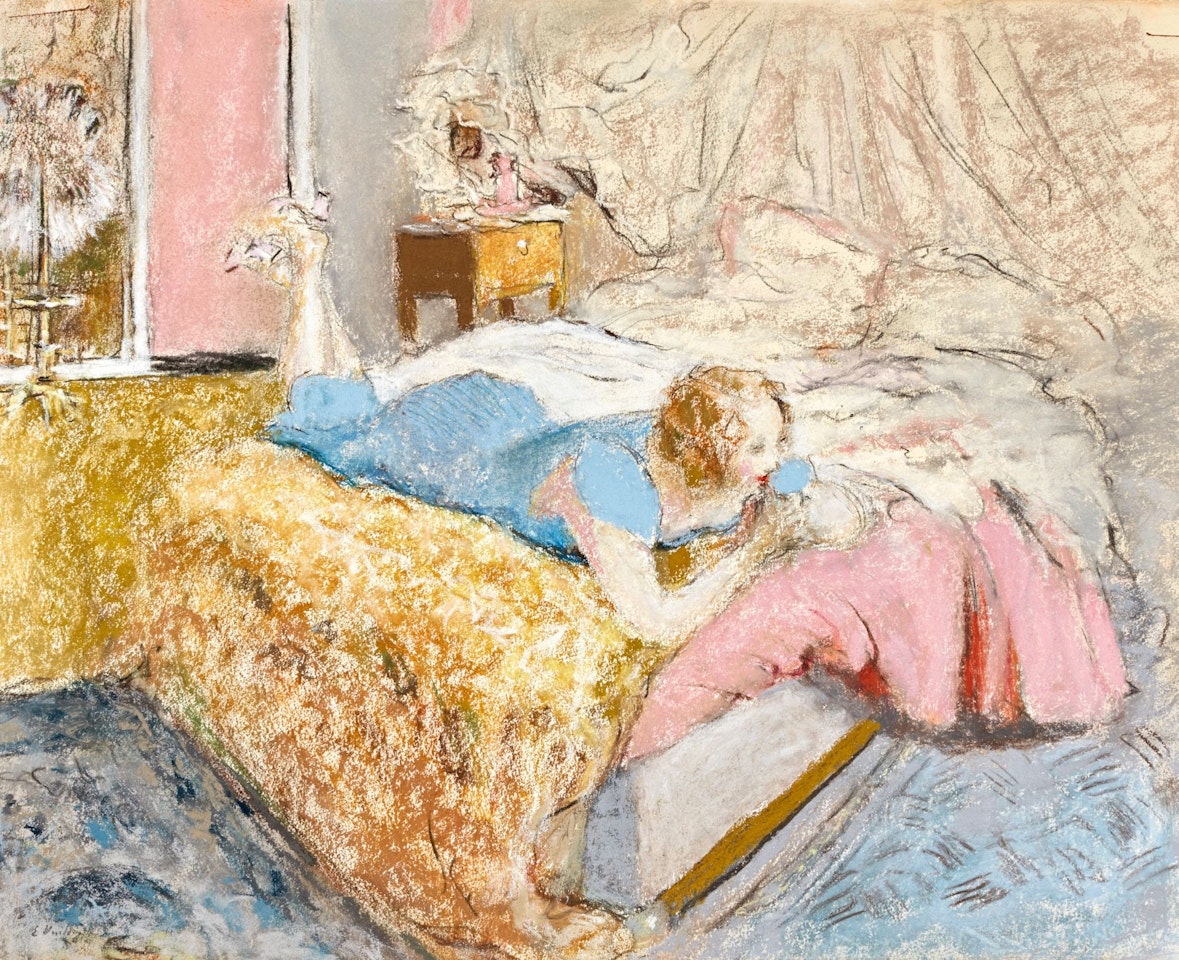 GABRIELLE JONAS ALLONGÉE SUR SON LIT by Édouard Vuillard