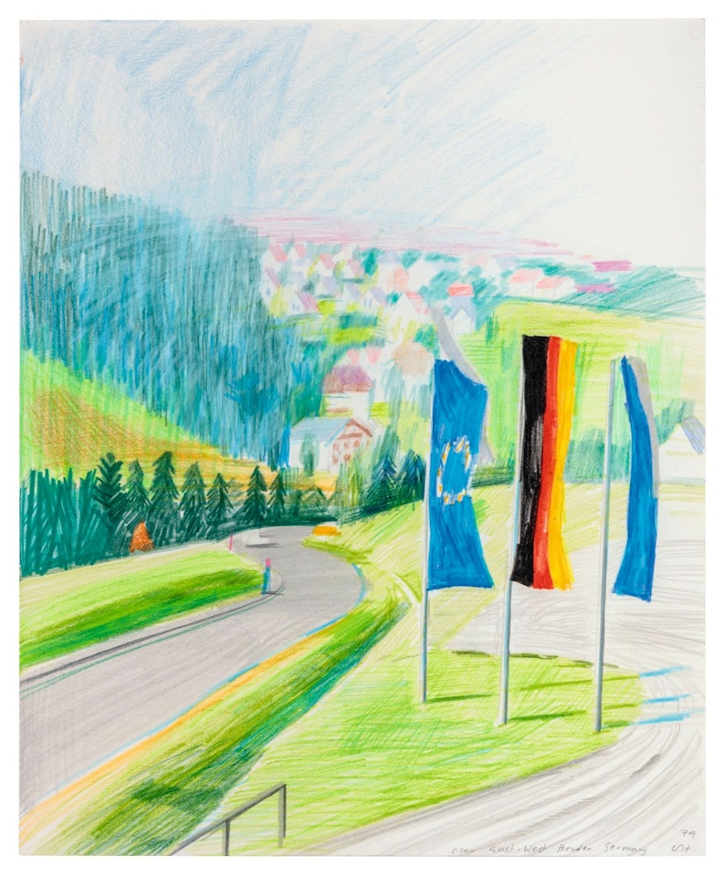NEAR EAST WEST BORDER GERMANY by David Hockney