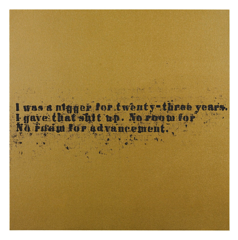 NO ROOM (GOLD) #31 by Glenn Ligon