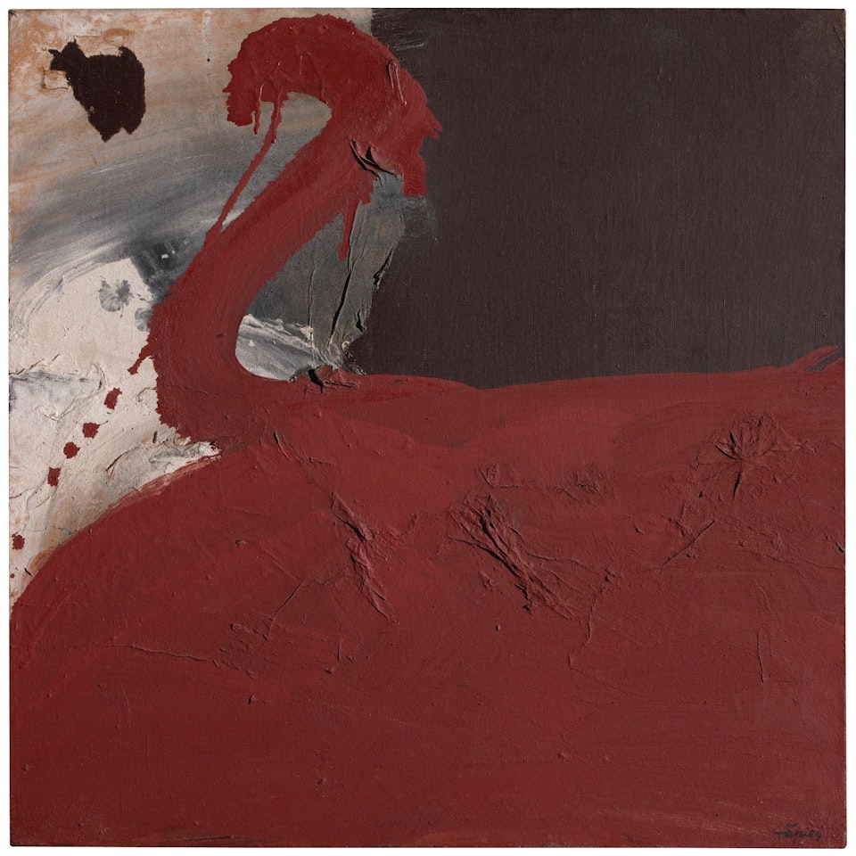 PINTURA-COLLAGE ÒXID VERMELL (RUSTY RED PAINTING-COLLAGE) by Antoni Tapies