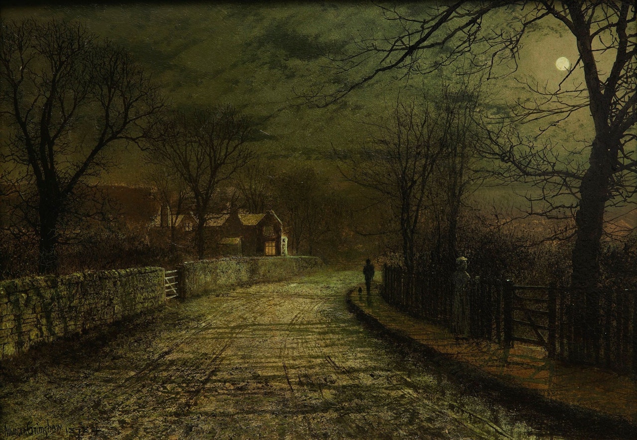 THE MOONLIT RENDEZVOUS by John Atkinson Grimshaw