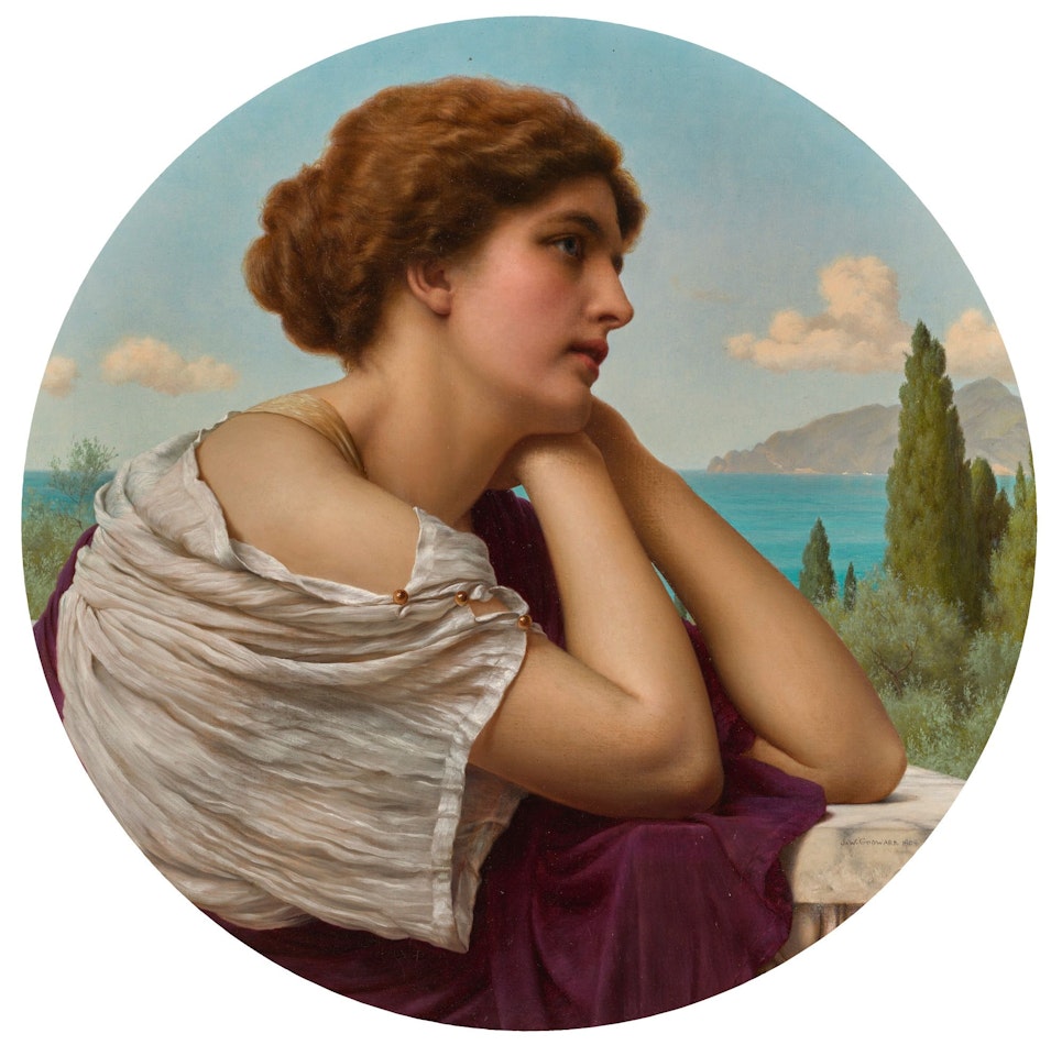 HEART ON HER LIPS AND SOUL WITHIN HER EYES  by JOHN WILLIAM GODWARD, R.B.A.