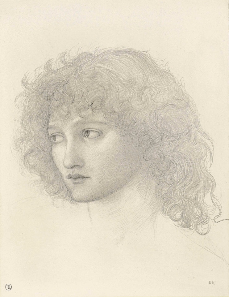 Study for the head of the Angel in 'Le Chant d'Amour' by Edward Coley Burne-Jones