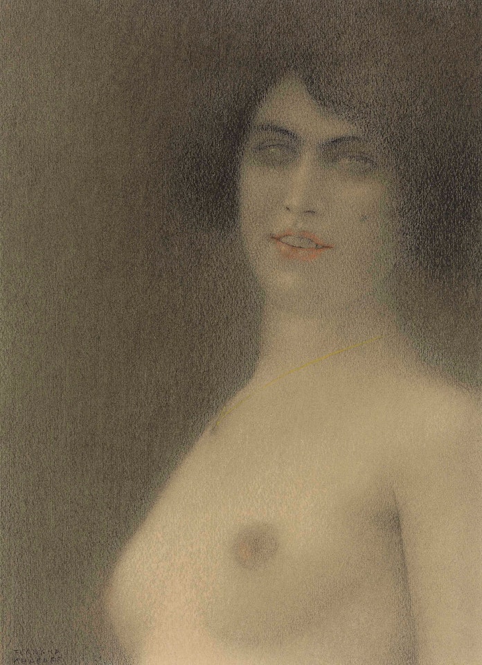 Des cheveux noirs (L'Ange du mal) by Fernand Khnopff