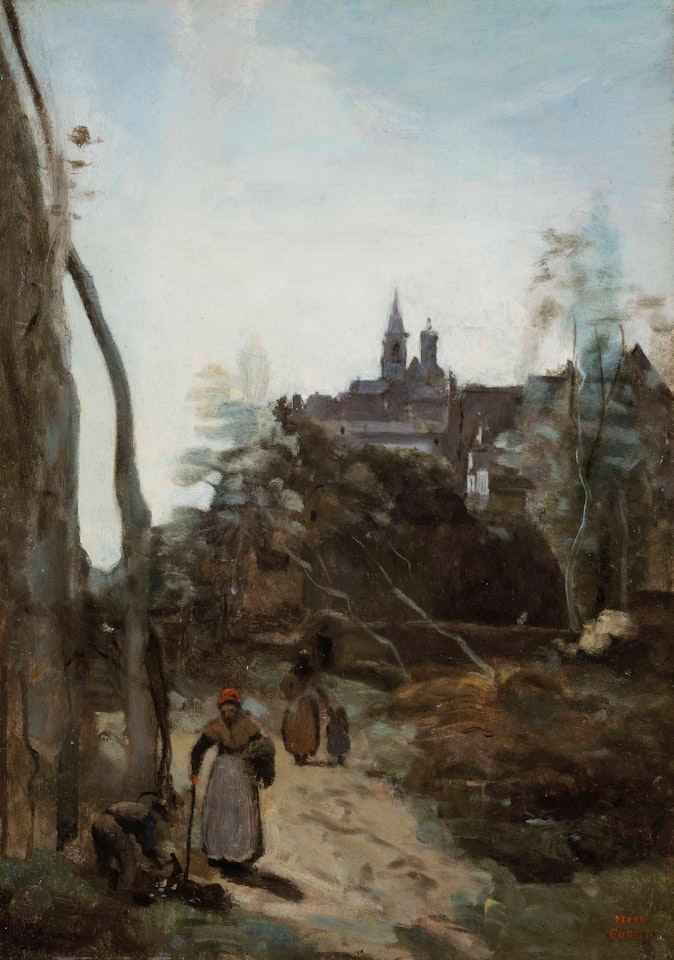 Semur, le chemin d'église by Jean Baptiste Camille Corot