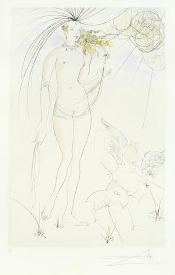 Vénus et l'Amour, from 'Suite Mythologique Nouvelle' by Salvador Dali