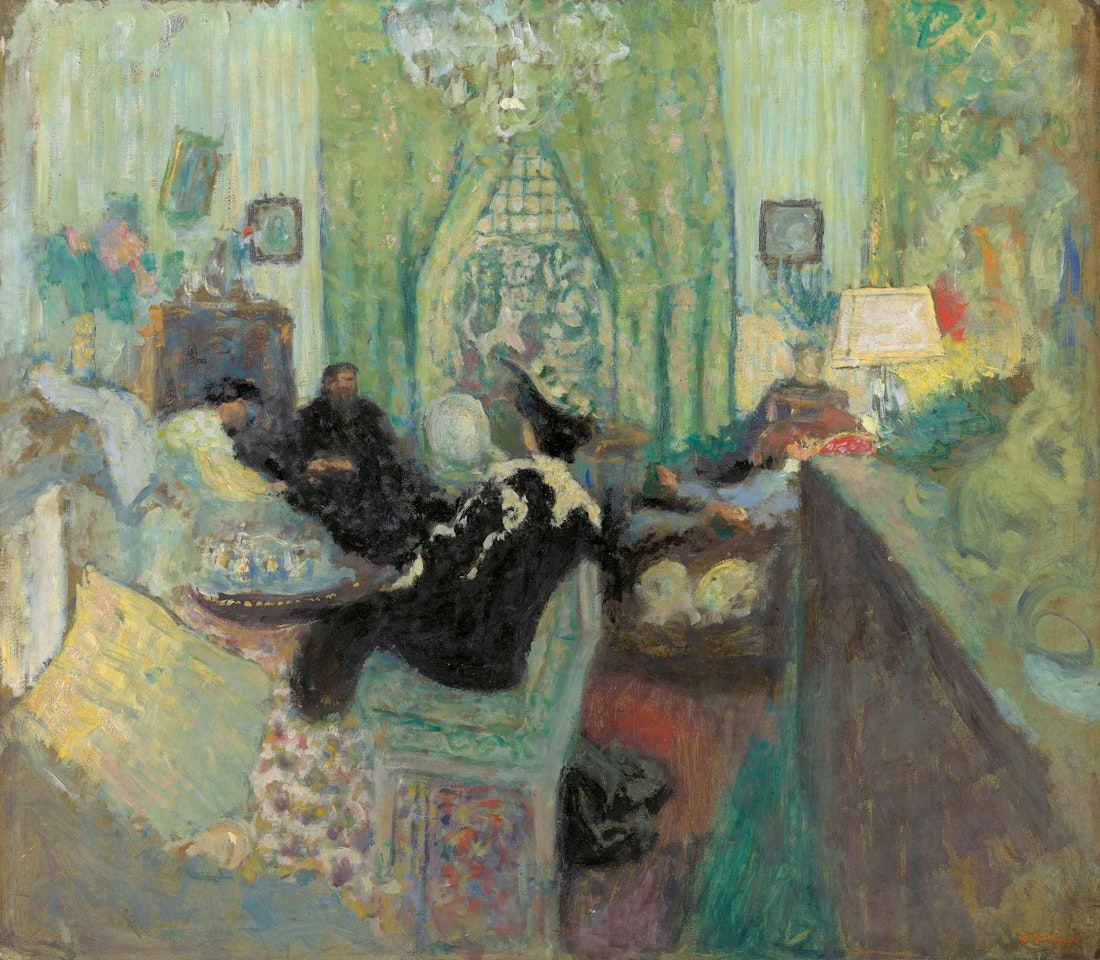 Le salon vert chez madame Aron (version I) by Édouard Vuillard