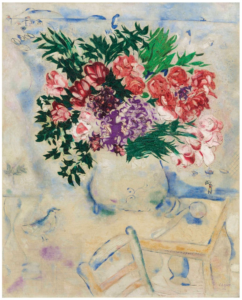 La chaise à Toulon or Les fleurs du Mourillon by Marc Chagall