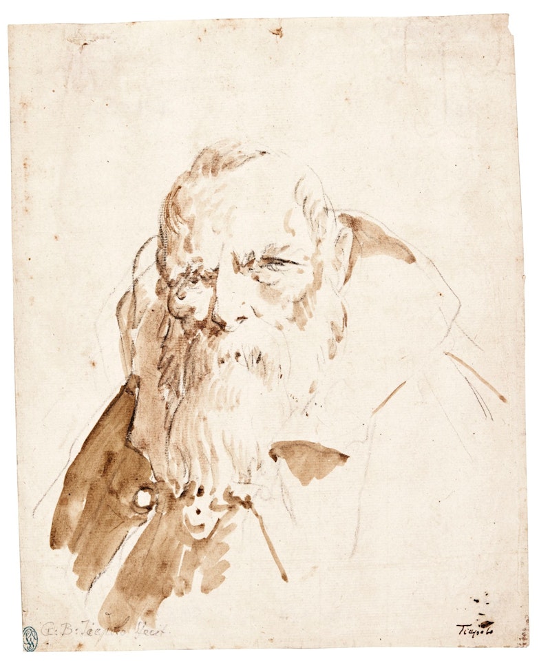 HEAD AND SHOULDERS OF A BEARDED MAN by Giovanni Battista Tiepolo