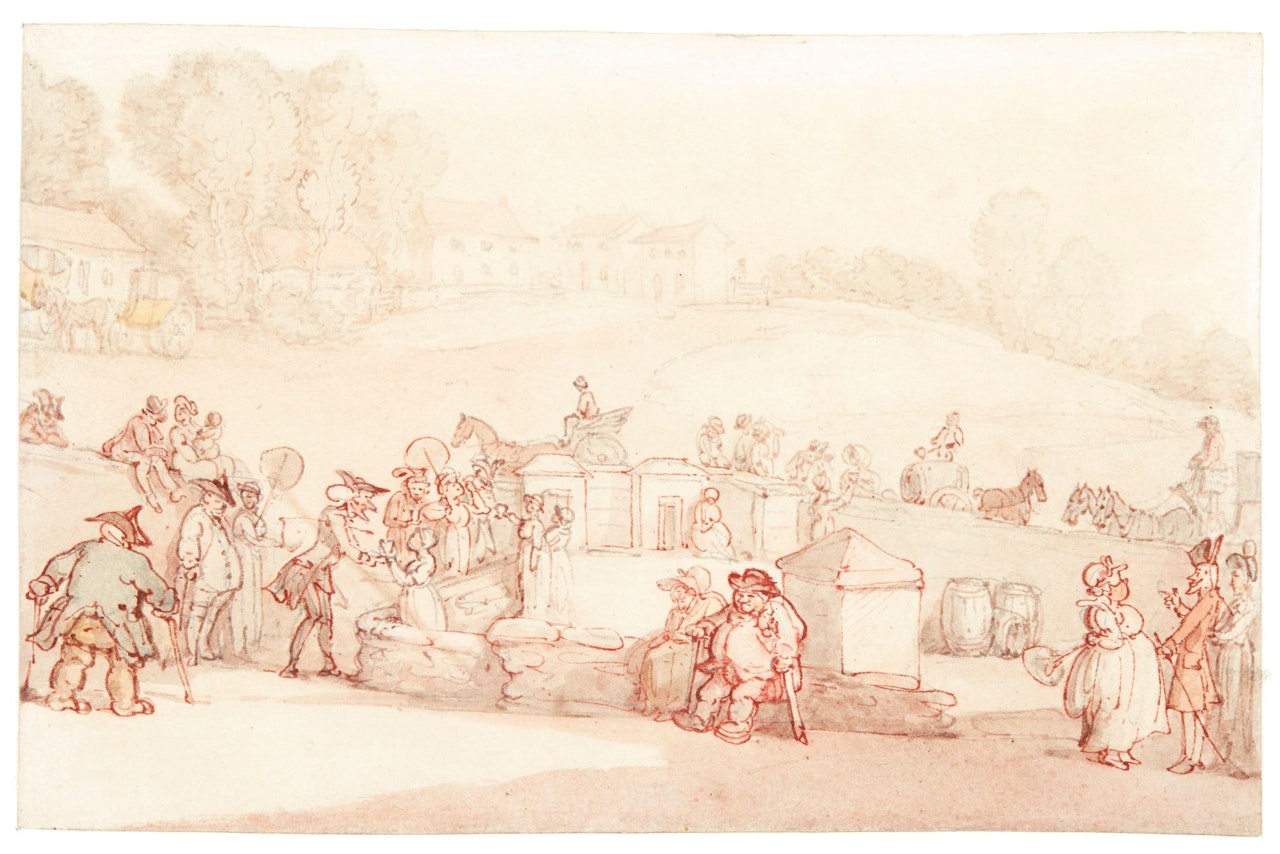DOCTOR SYNTAX TAKES THE WATERS AT HARROGATE SPA, YORKSHIRE by Thomas Rowlandson