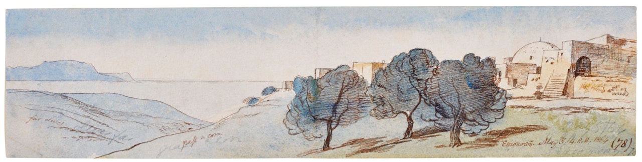 VIEW OF EPISKOPI, CRETE by Edward Lear