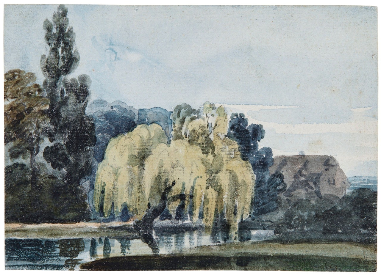 A WEEPING WILLOW BESIDE A POND by Thomas Girtin
