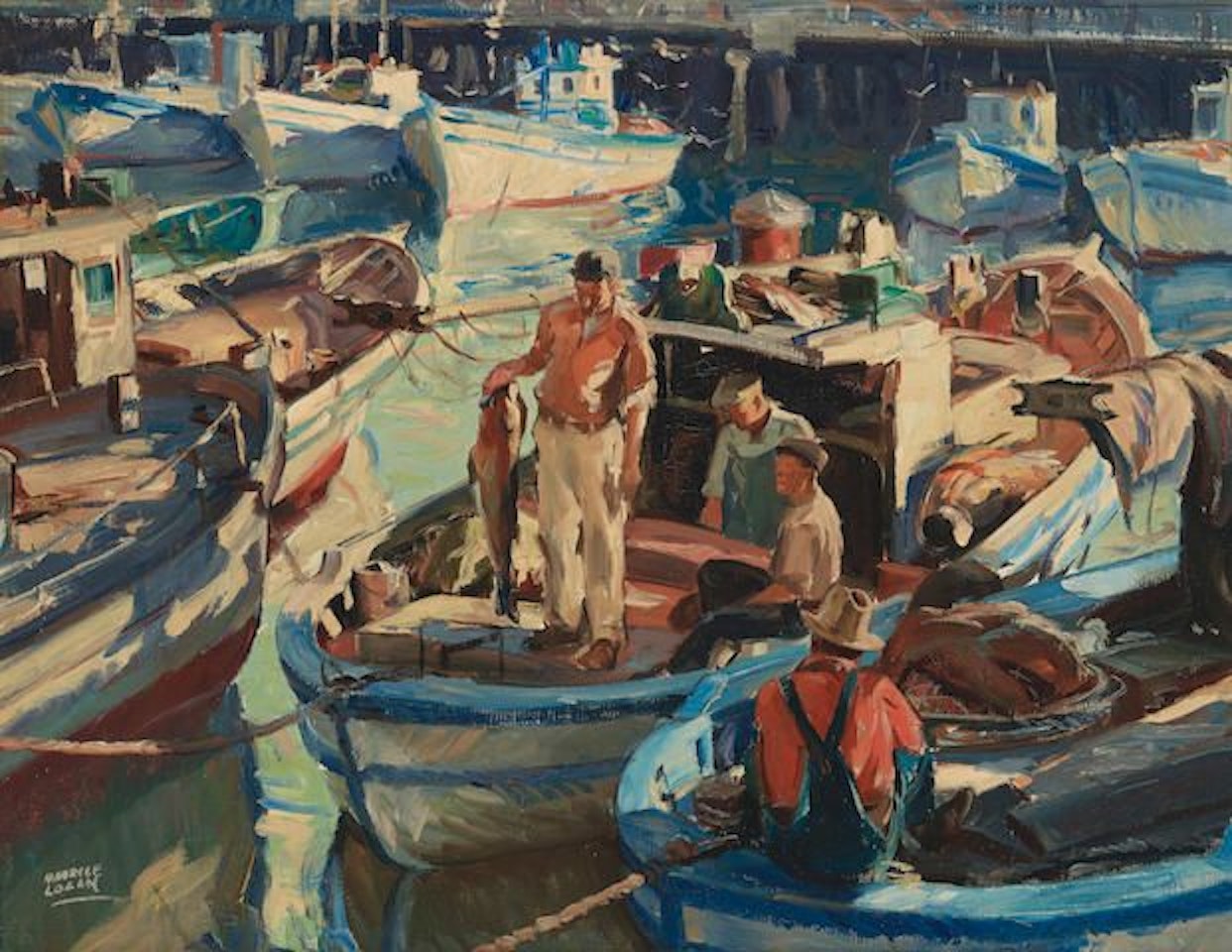 Reviewing the Day's Catch by Maurice Logan