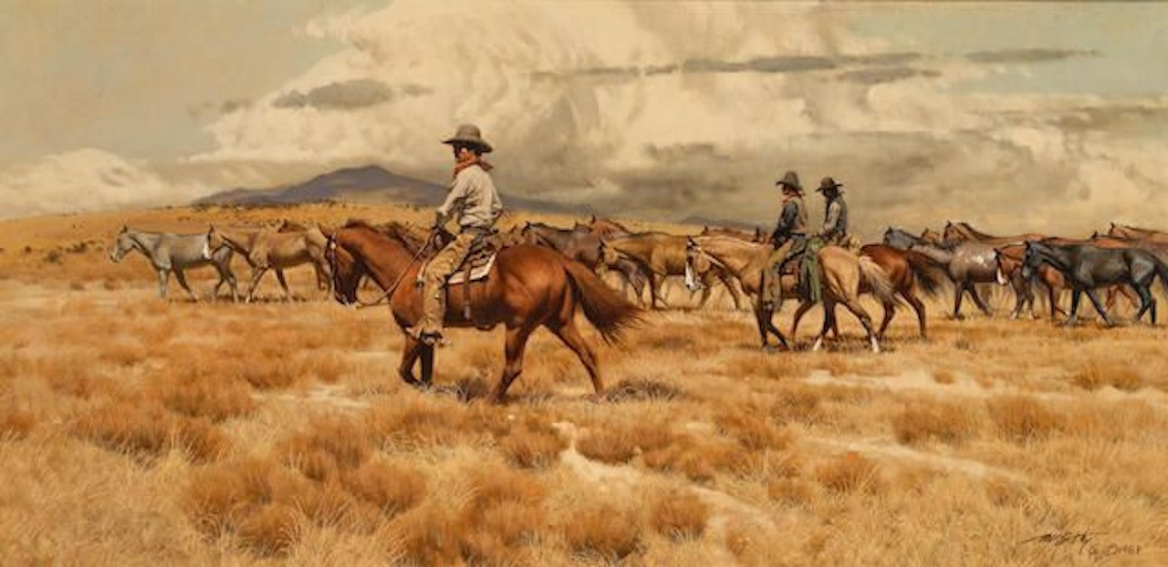 With the Remuda by Frank C. Mccarthy