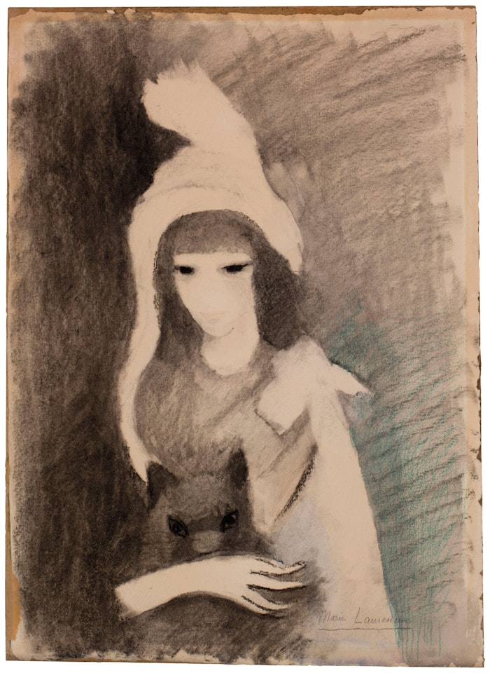 Jeune fille avec chat by Marie Laurencin