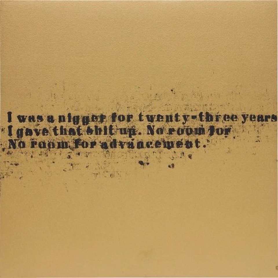 No Room (Gold) #56 by Glenn Ligon