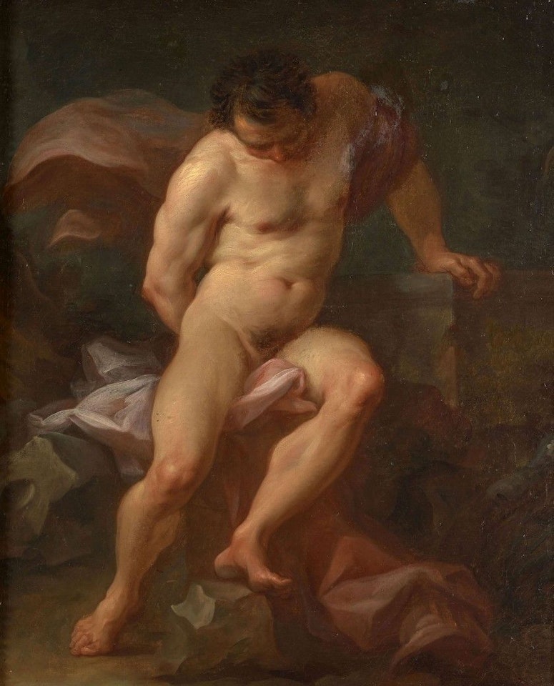 Male nude study by Charles-Joseph Natoire