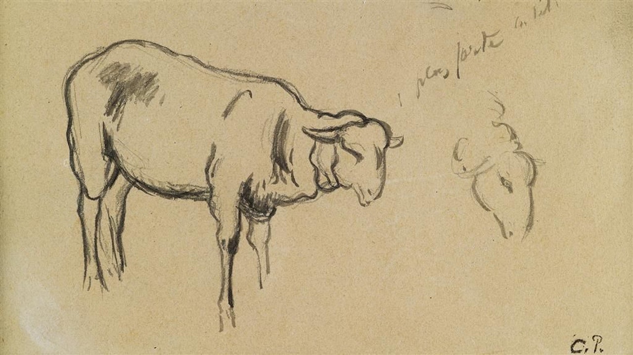Études De Moutons by Camille Pissarro