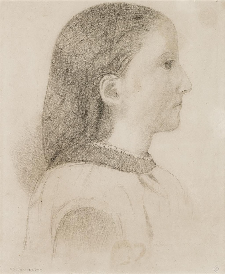 Portrait De Jeune Femme by Odilon Redon