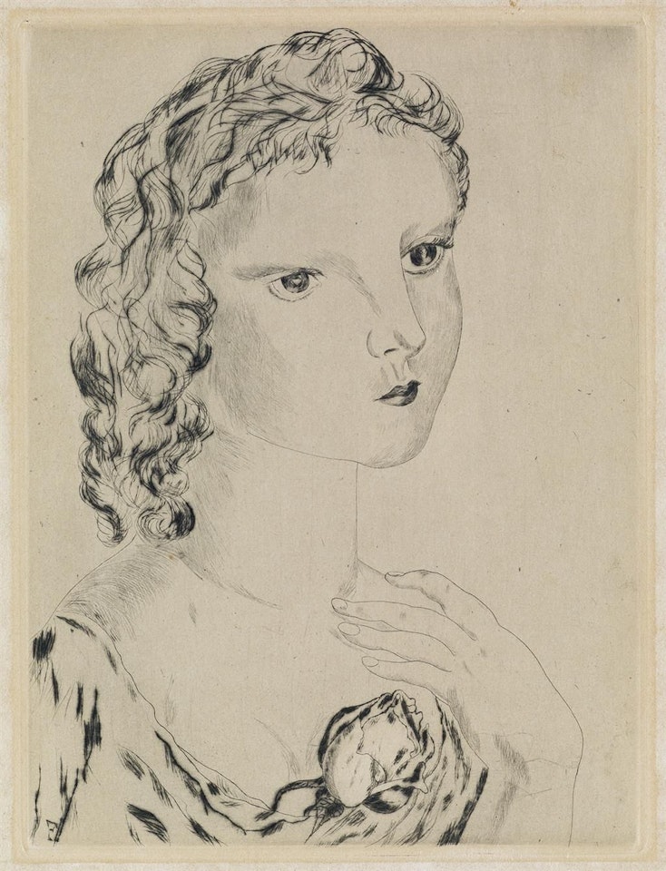 Jeune Fille Avec Une Rose by Leonard Tsuguharu Foujita