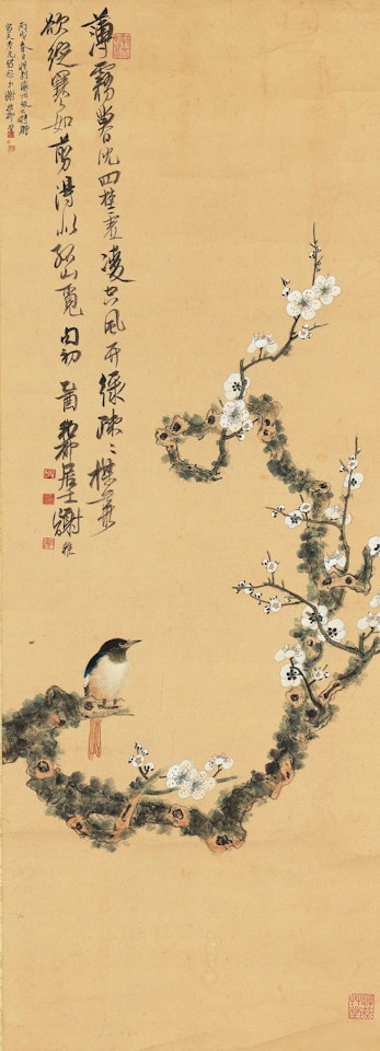 BIRD ON PEAR BLOSSOM TREE BRANCH by Xie Zhiliu