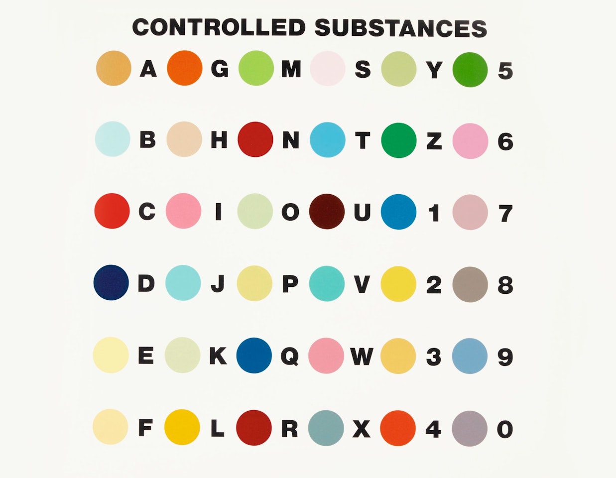 CONTROLLED SUBSTANCES KEY SPOT; AND MEPROBAMATE by Damien Hirst
