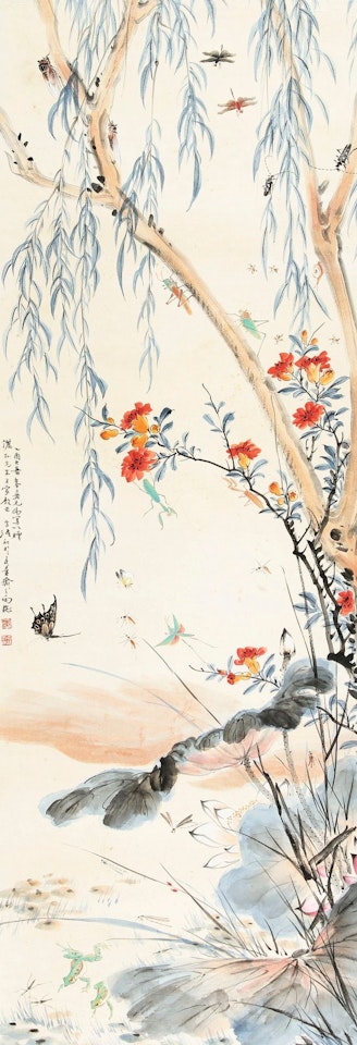 INSECTS AND FLOWERS IN SUMMER GARDEN by Wang Xuetao