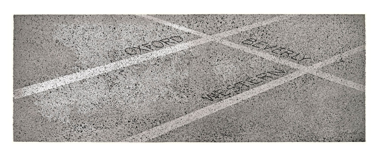 OXFORD, BEVERLY, WESTERN by Ed Ruscha