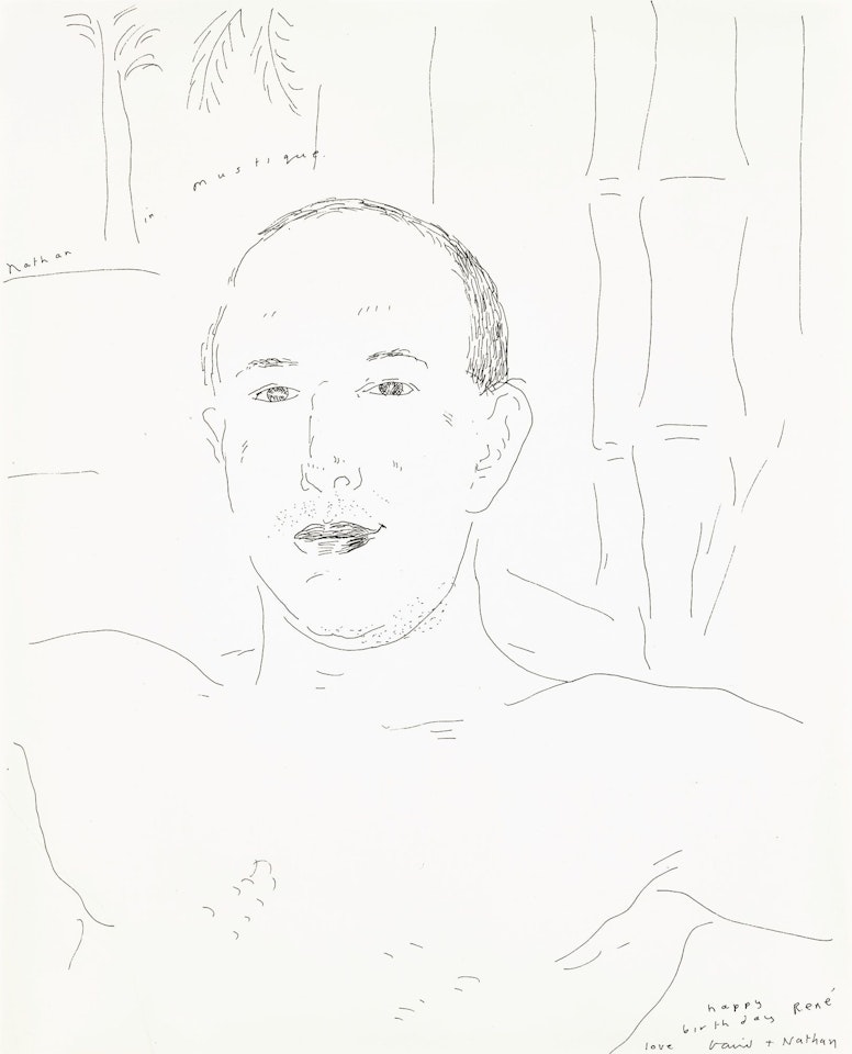 NATHAN IN MUSTIQUE by David Hockney