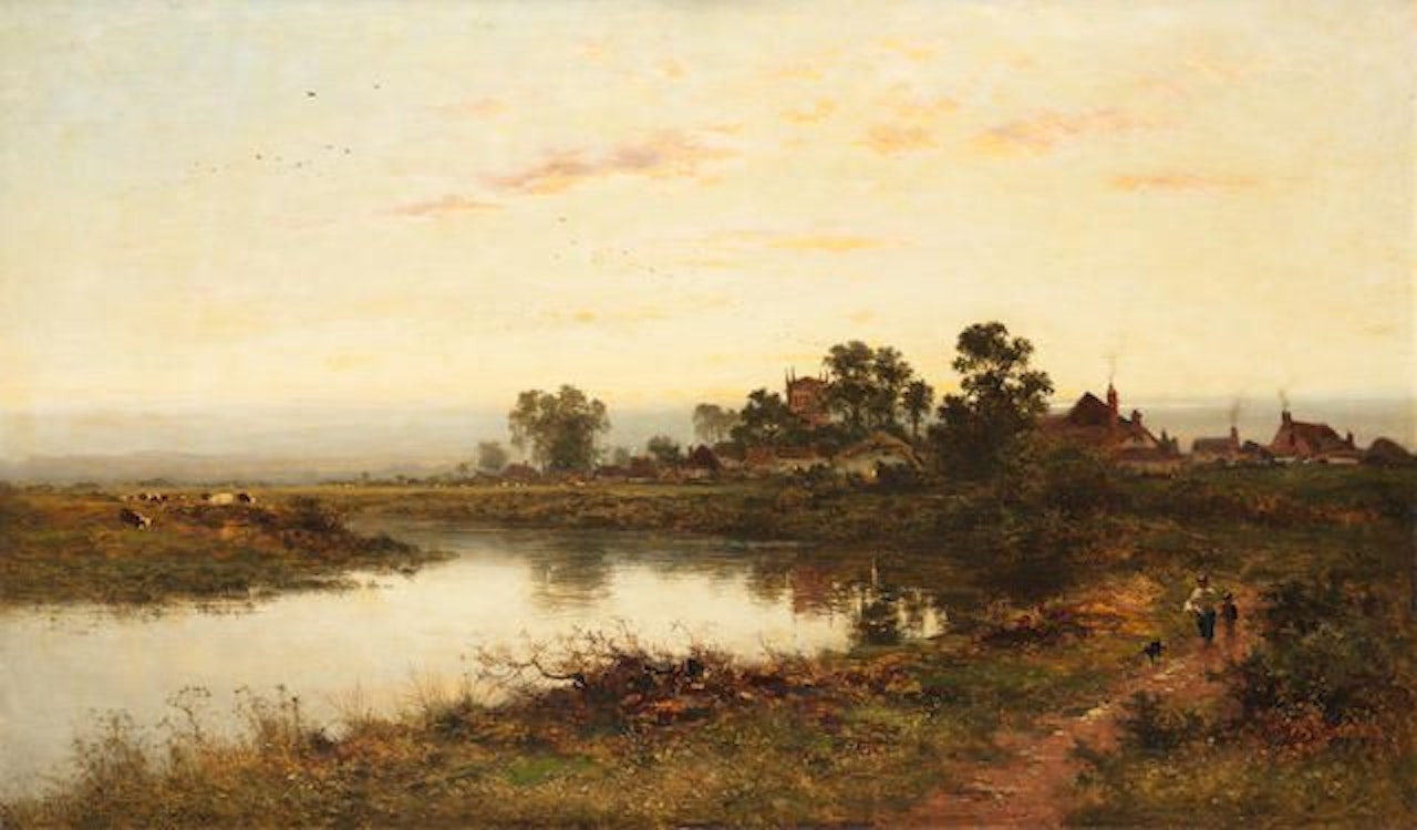 A quiet evening by Benjamin Williams Leader