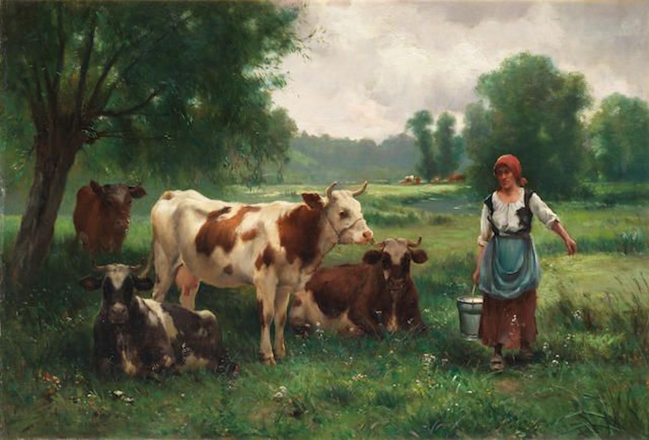 The milkmaid by Julien Dupré