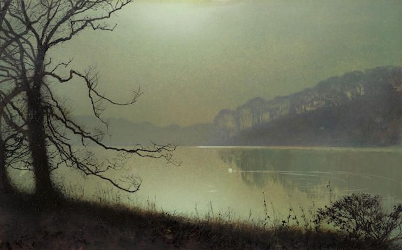 At the Lakeside, Moonlight by John Atkinson Grimshaw