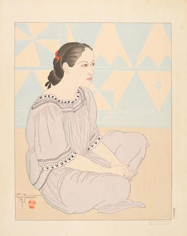 La Nouvelle Robe, Metalanim, Ponape (The New Dress, Metalanim, Pohnpei); Longévité, Corée-Moppo (Longevity, Moppo, Korea) by Paul Jacoulet