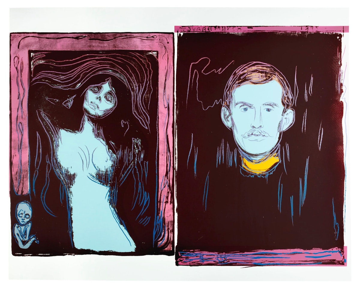 MADONNA AND SELF-PORTRAIT WITH SKELETON'S ARM (AFTER MUNCH) (F. & S. IIIA.62) by Andy Warhol