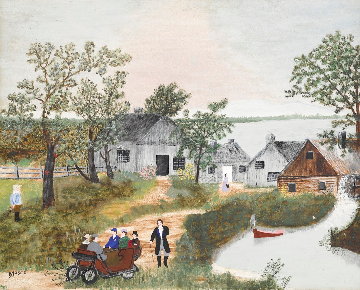 THE OLD AUTOMOBILE by Grandma Moses
