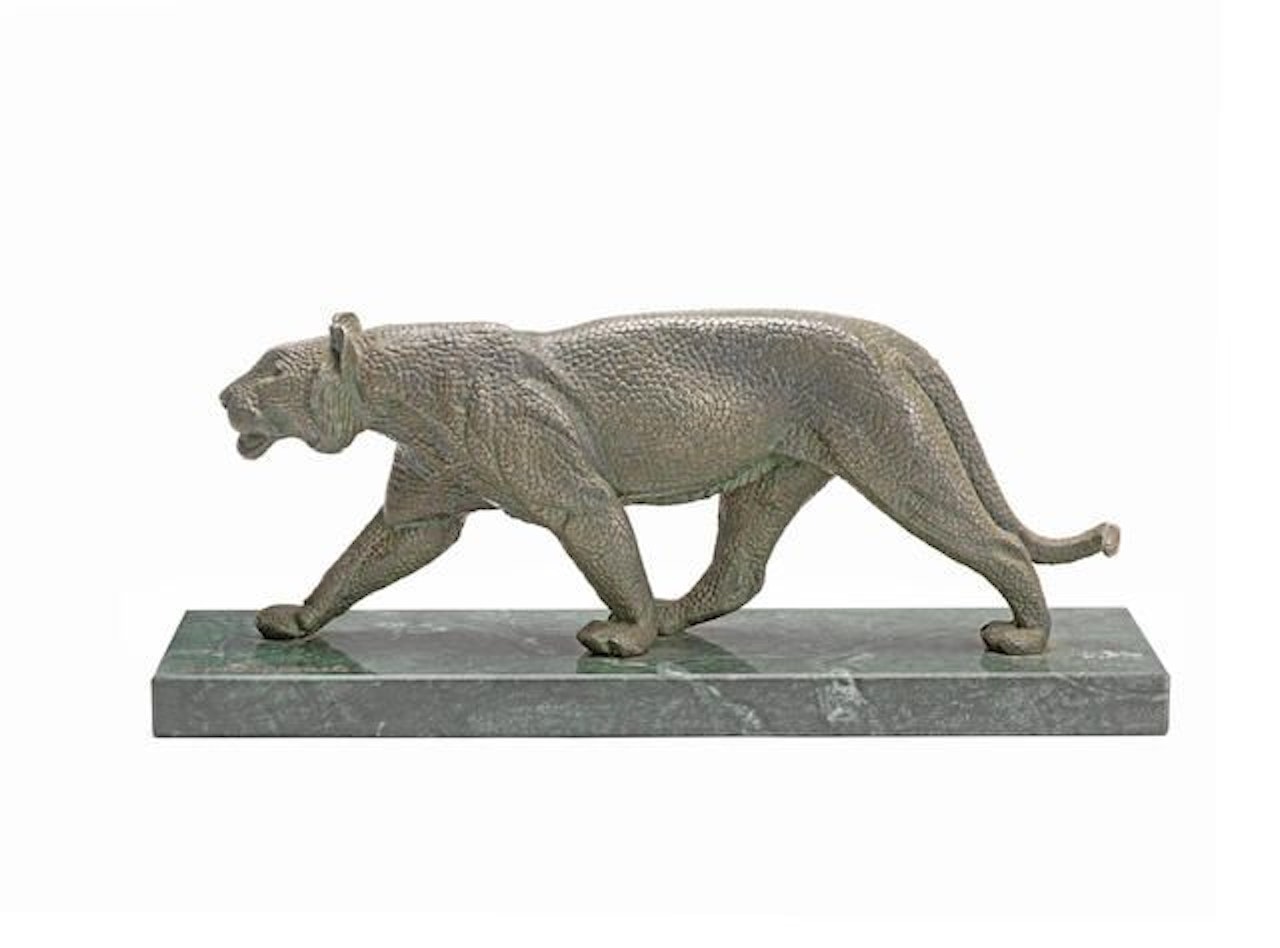 Silvered panther by Demetre Chiparus