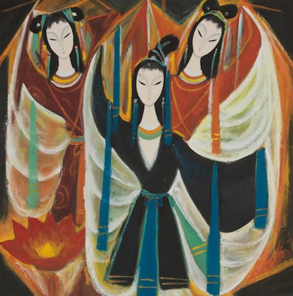 Opera Figures by Lin Fengmian