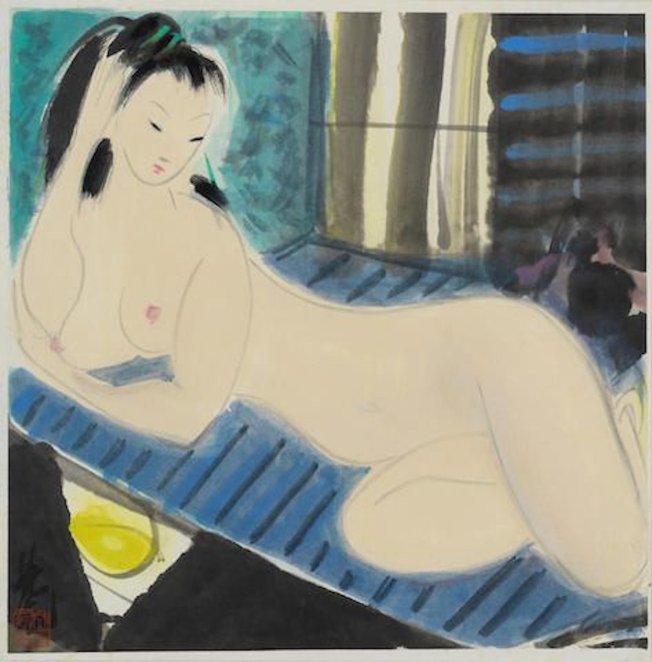 Reclining Nude by Lin Fengmian