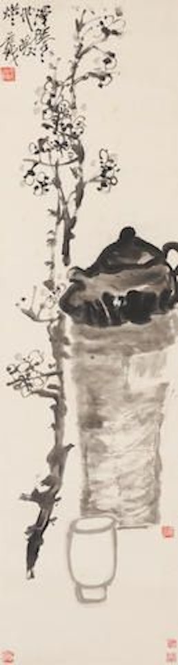 Plum Blossoms and Wine Jar by Wu Changshuo