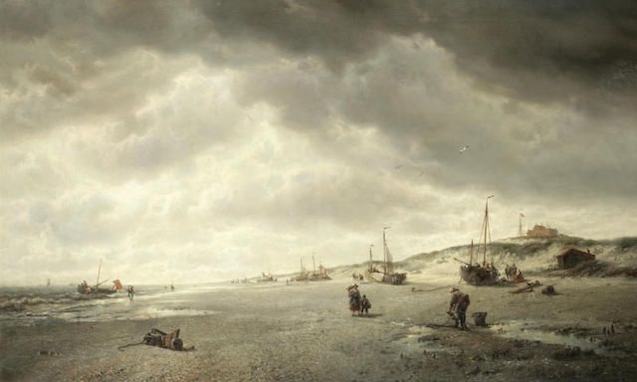 The beach at Nieuport on the Flemish coast by François Etienne Musin